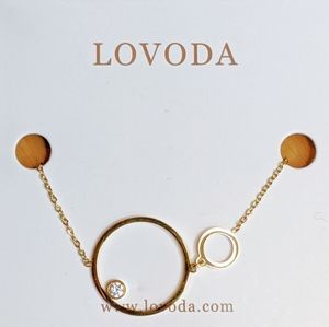 🦋LAST🦋 Lovoda 14k Gold Plated Hoop & Crystal Bracelet